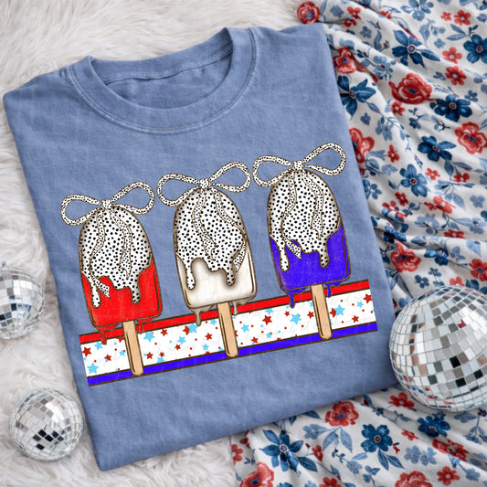 Red white and blue popsicles