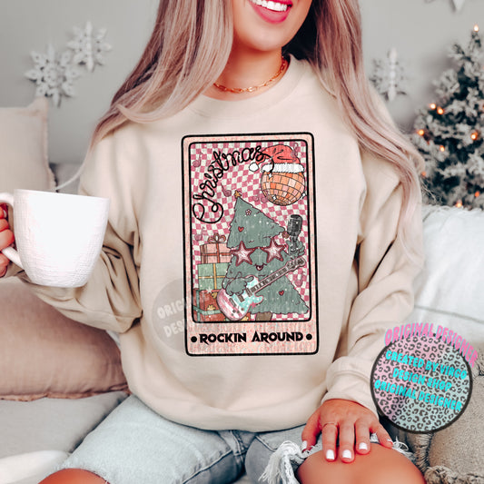 Rockin Around Retro Christmas Tarot Card Png Only