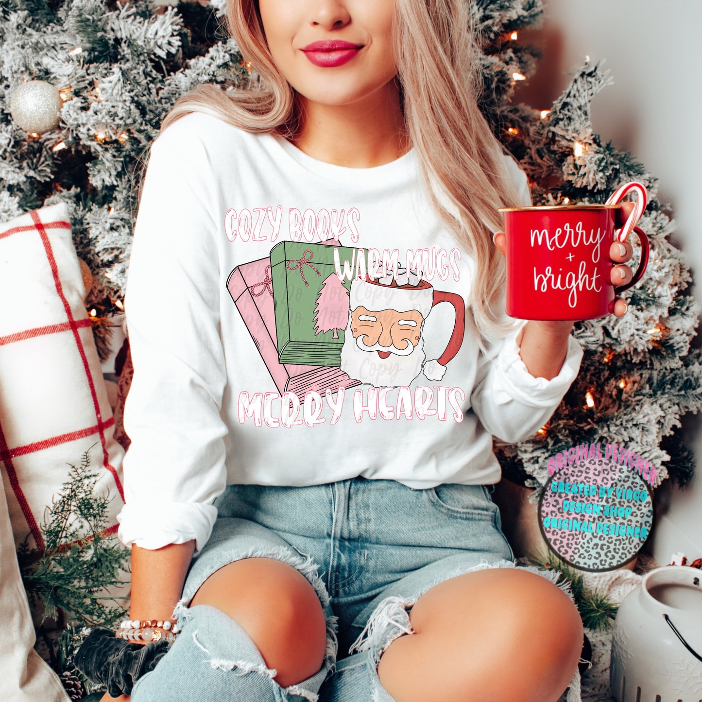 Cozy Books Warm Mugs Merry Hearts