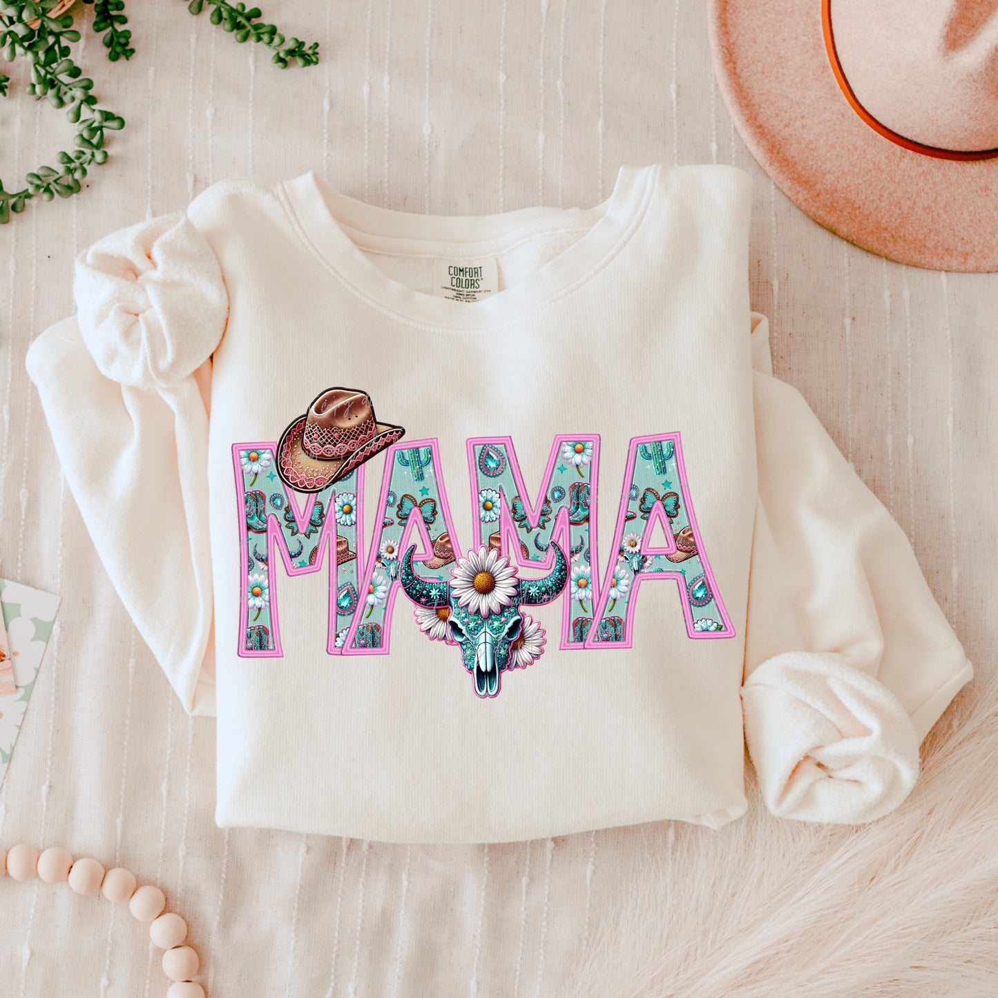 Faux Embroidery Western Mama