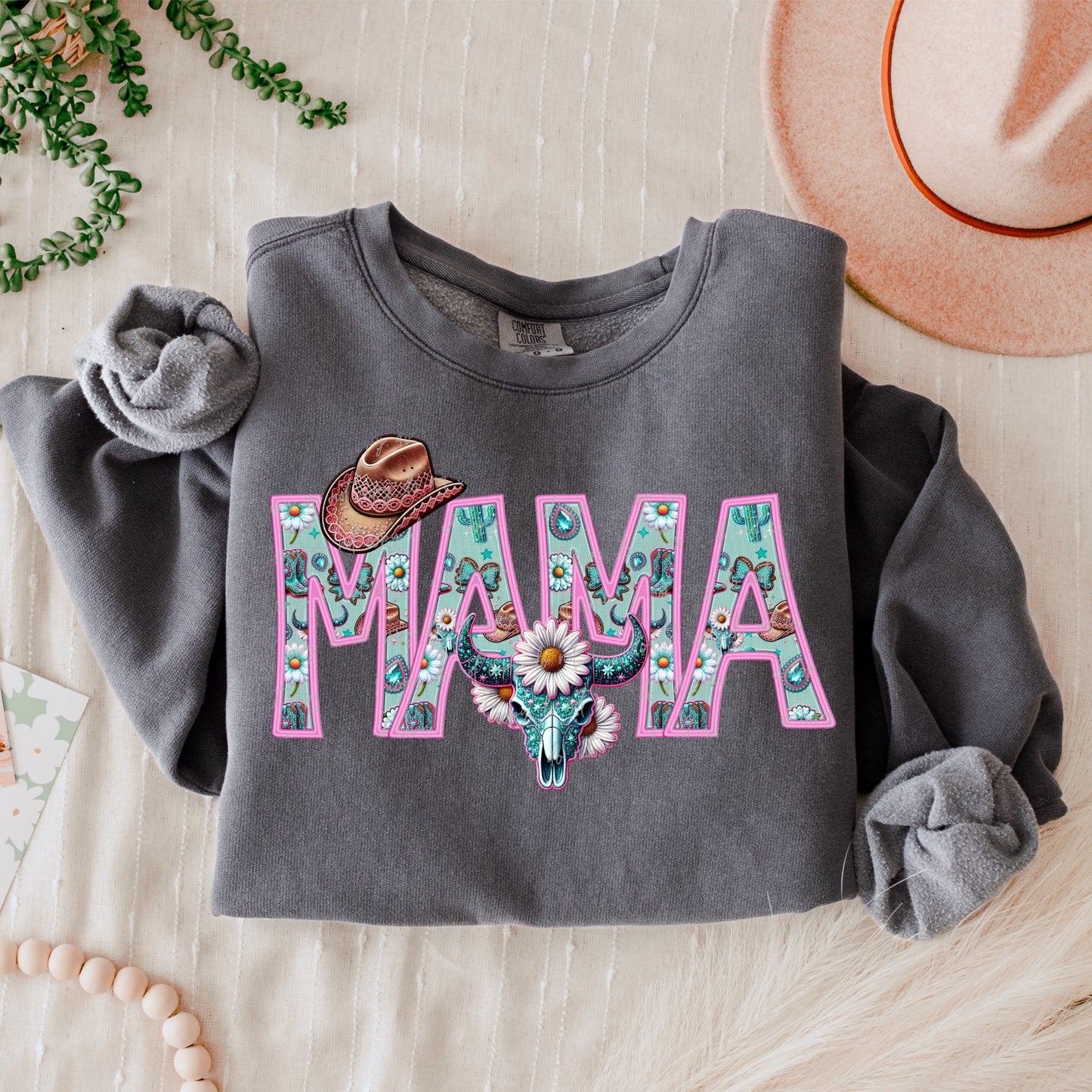 Faux Embroidery Western Mama