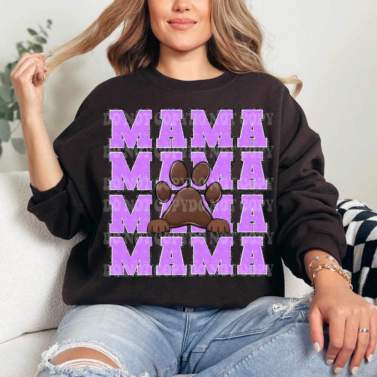 Purple Dog Mama Chenille