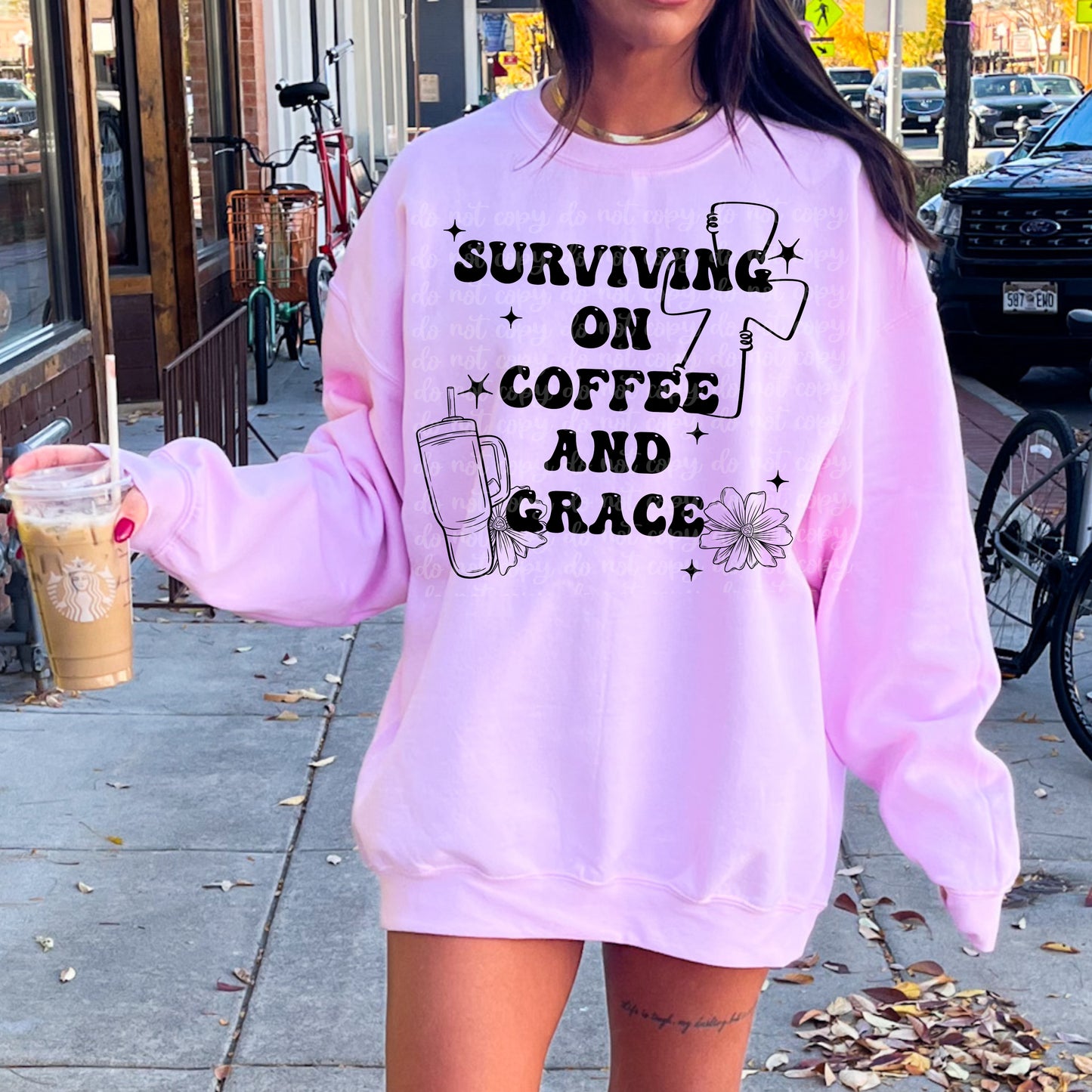 Surviving On Coffee And Grace Single And Colored- Comes With Sleeve And Pocket