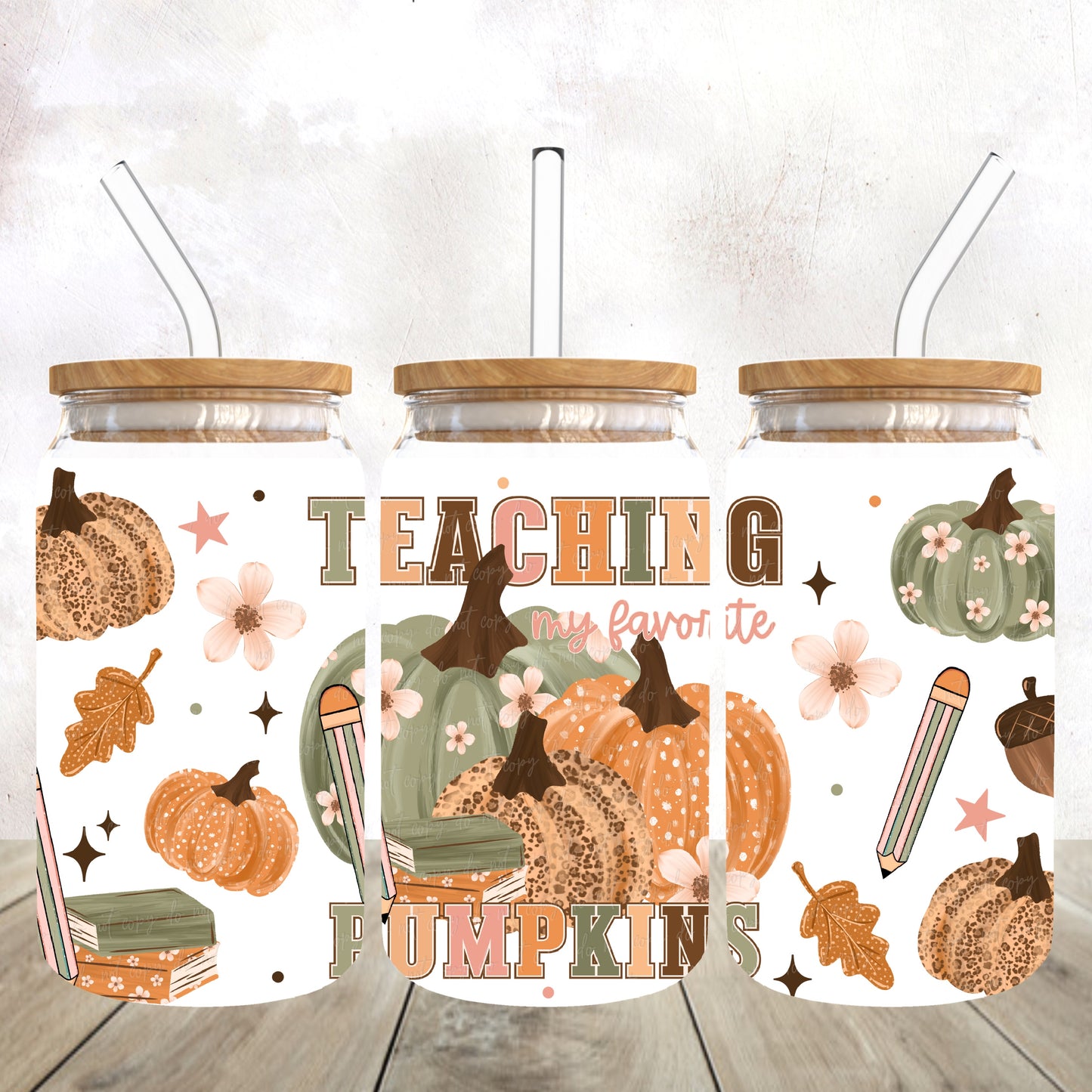 Teaching My Favorite Pumpkins 16 oz Wrap