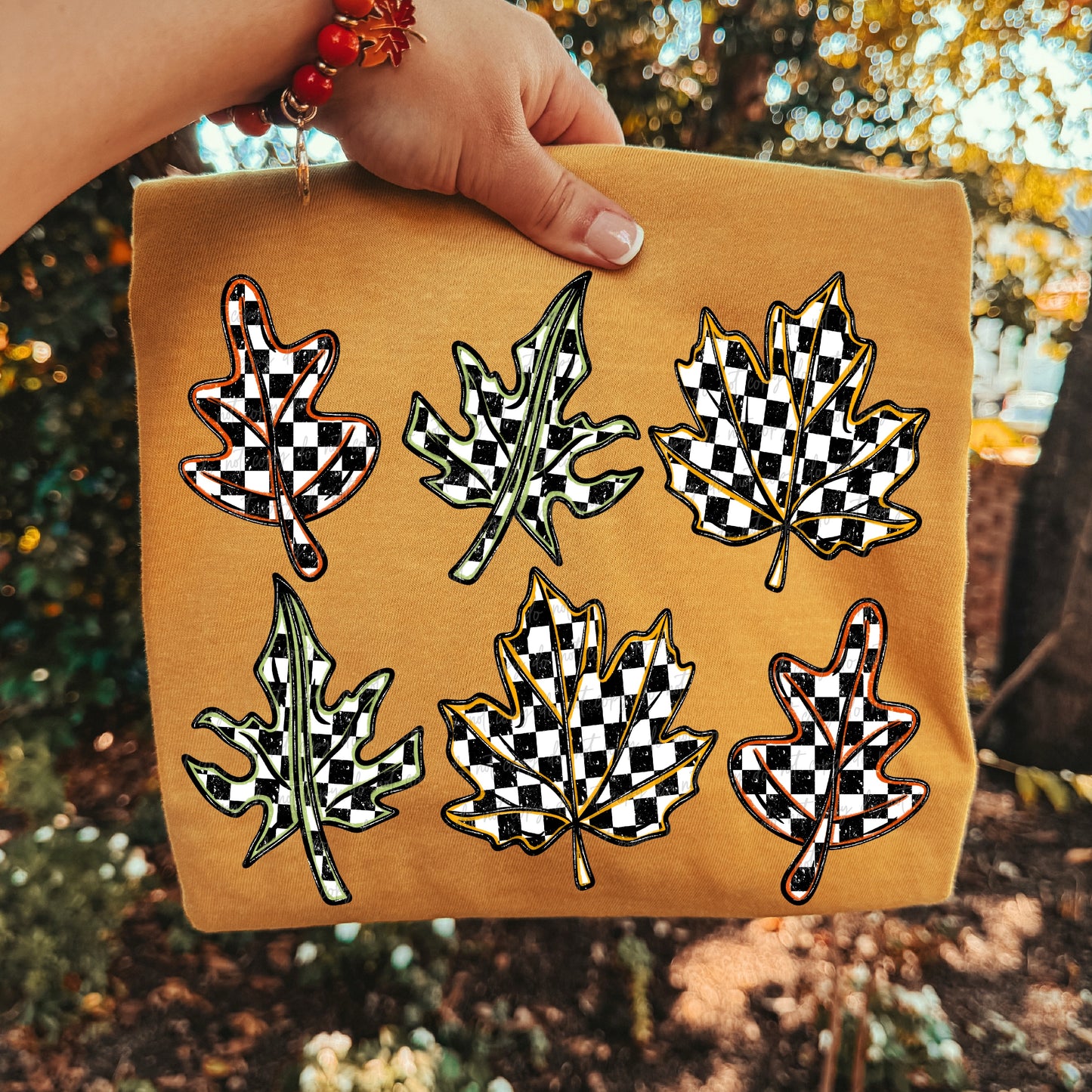 Checker fall leaves