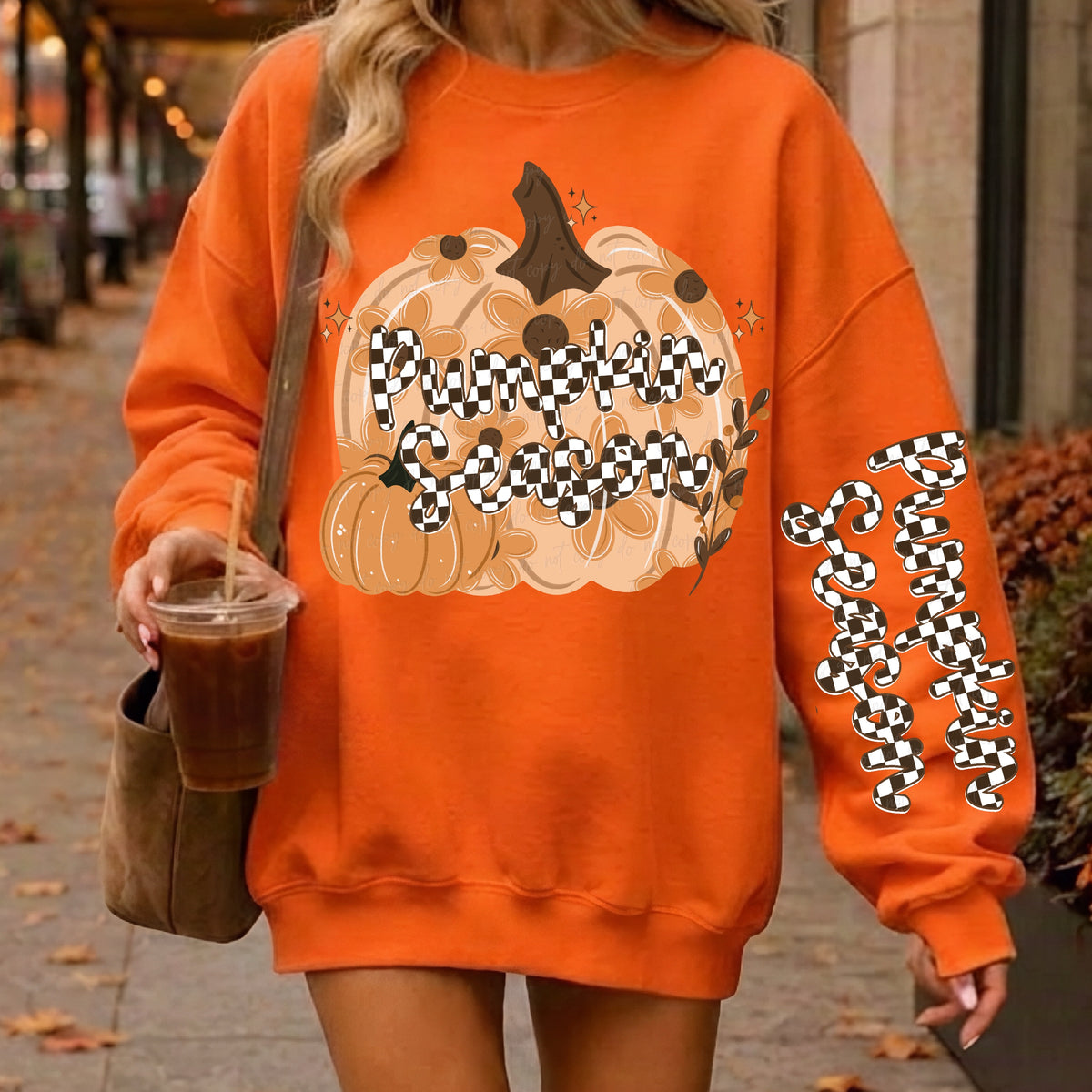 Checkered Pumpkin season with sleeve