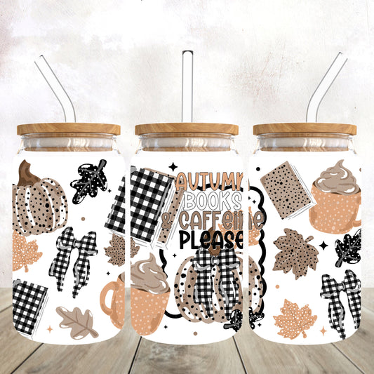Autumn books and caffeine please 16 oz wrap