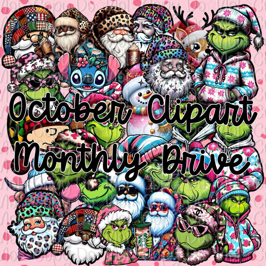 October Clipart Monthly Drive