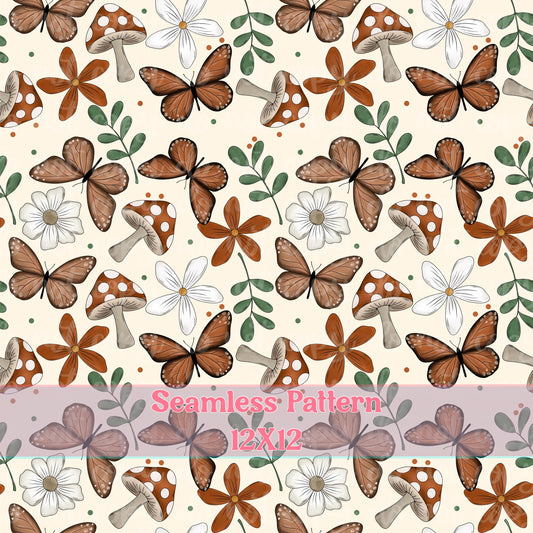 Butterfly Floral Seamless