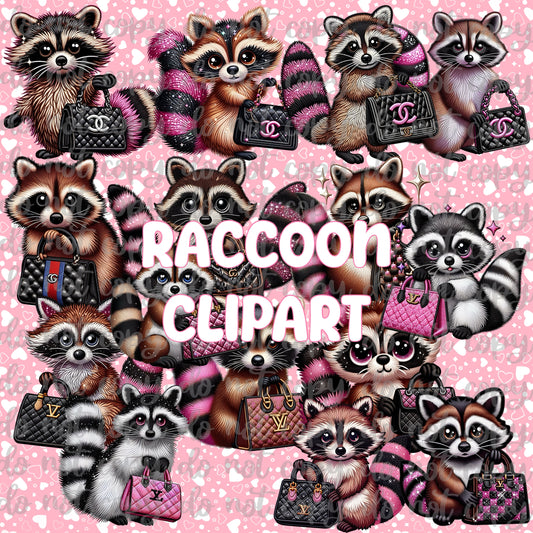 Faux Embroidery Raccoons