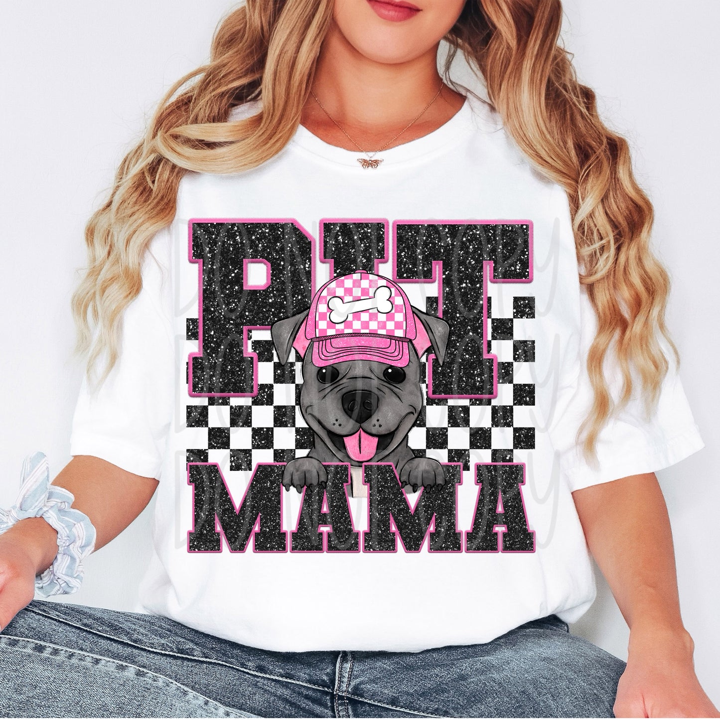 Pitbull Mama Faux Glitter