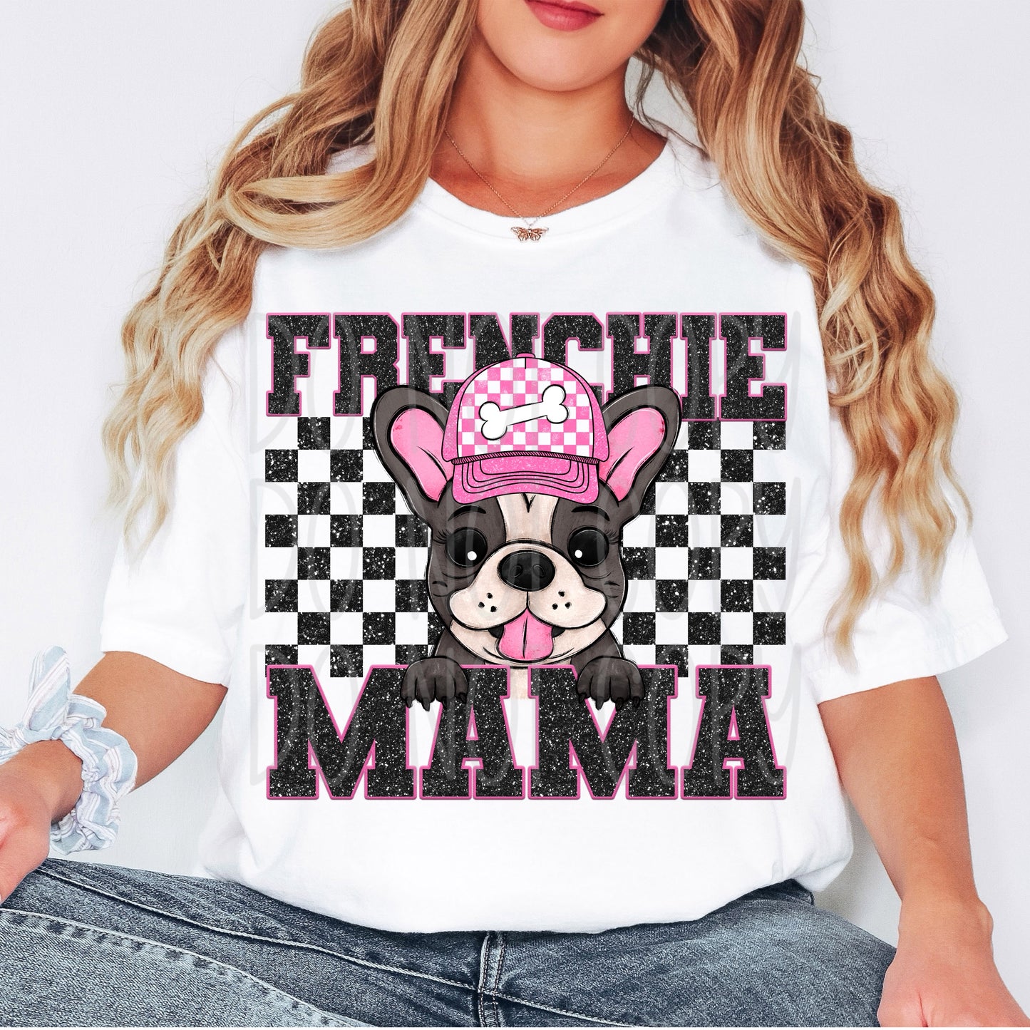 Frenchie Mama Faux Glitter