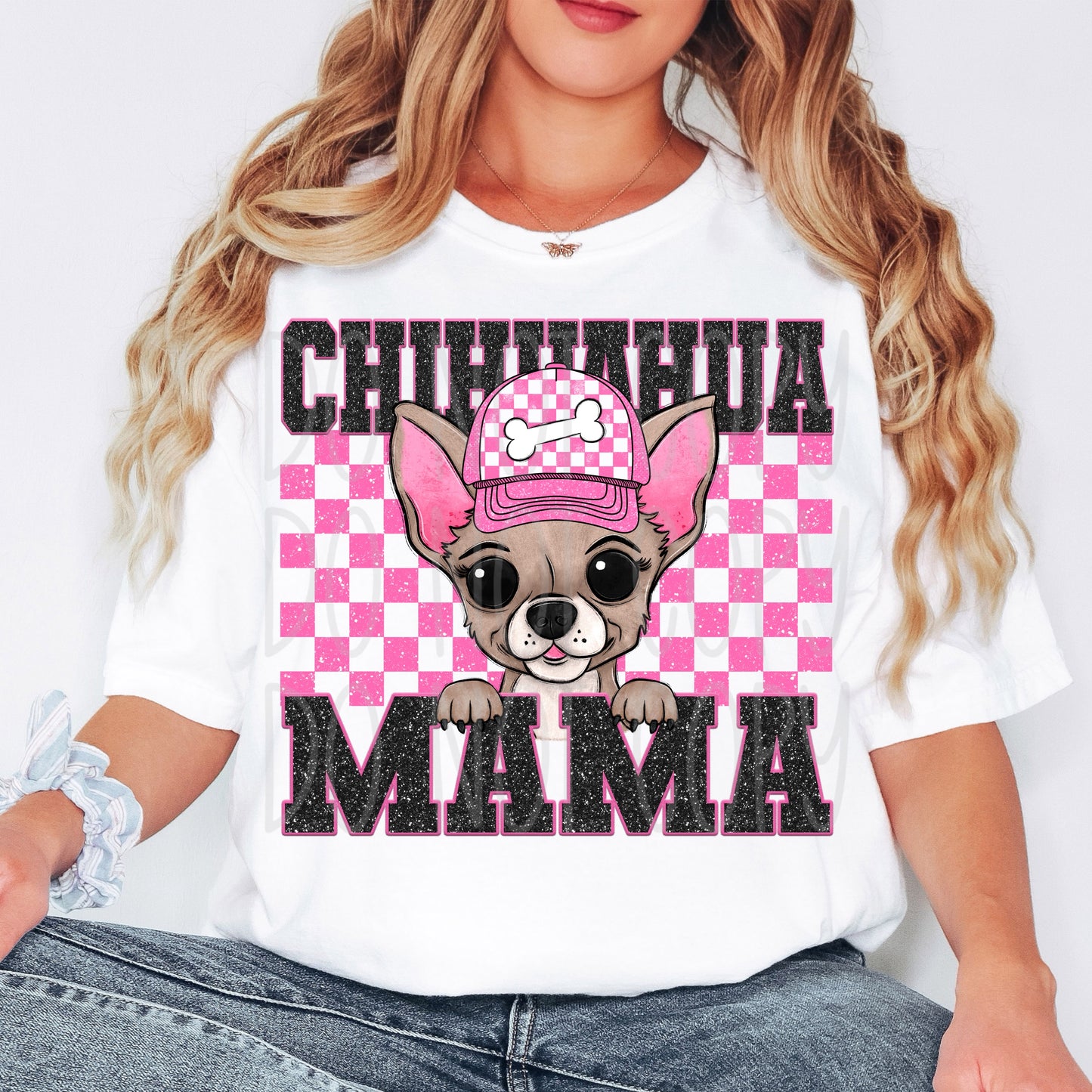 Chihuahua Mama Faux Glitter