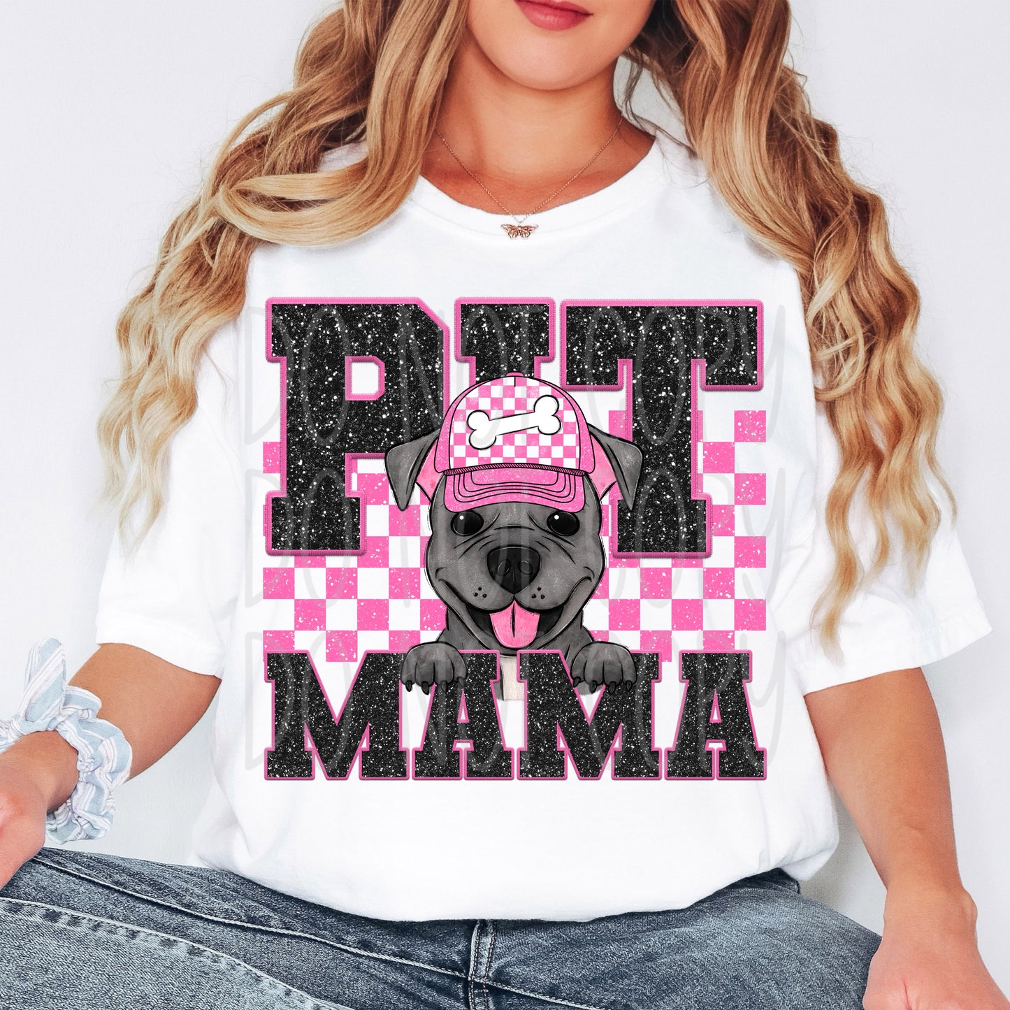 Pitbull Mama Faux Glitter