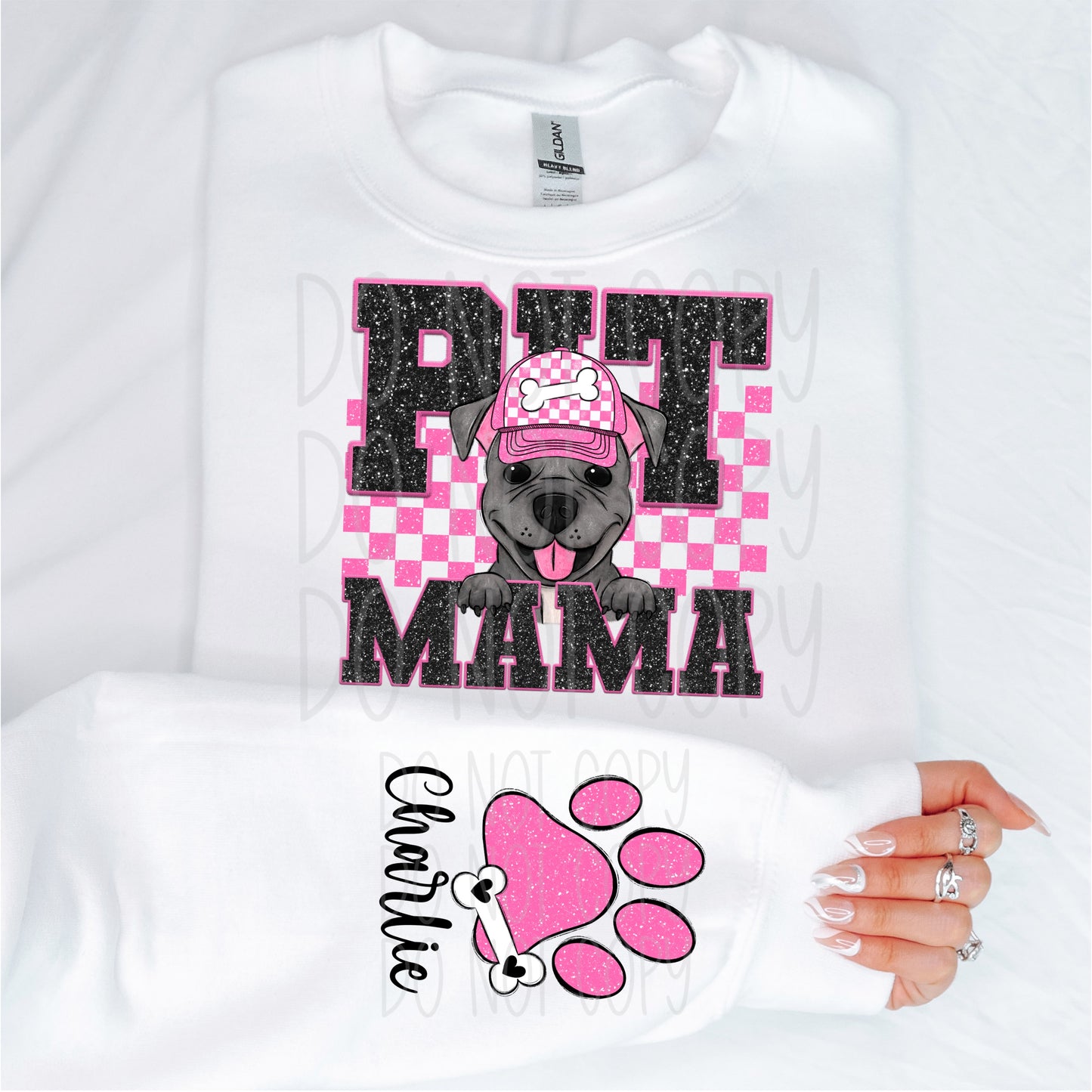 Pitbull Mama Faux Glitter