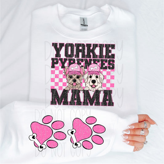 Pyrenees & Yorkie Mama Faux Glitter