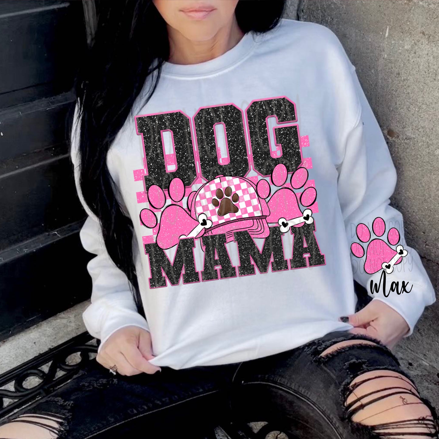 Dog Mama Faux Glitter