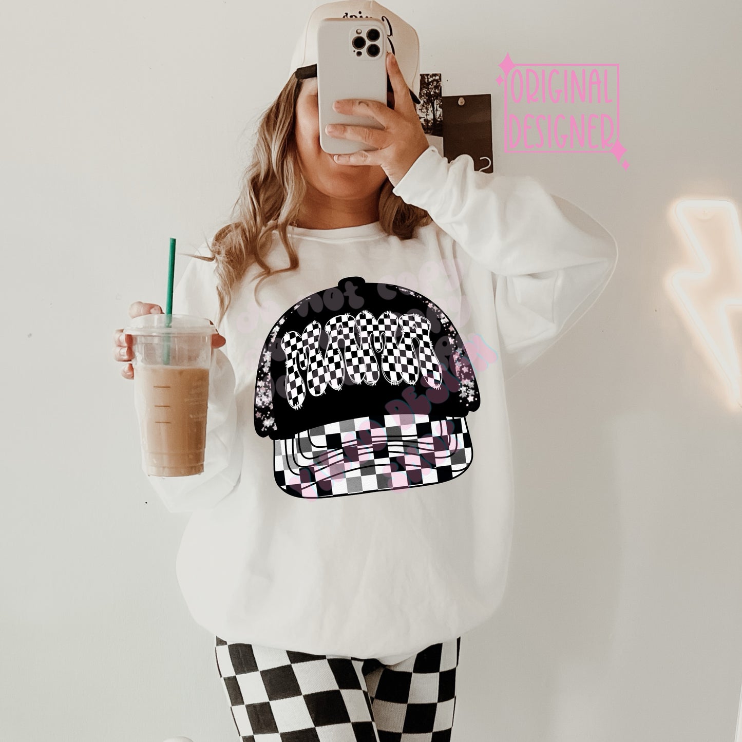 Checkered Mama Hat Design Bundle