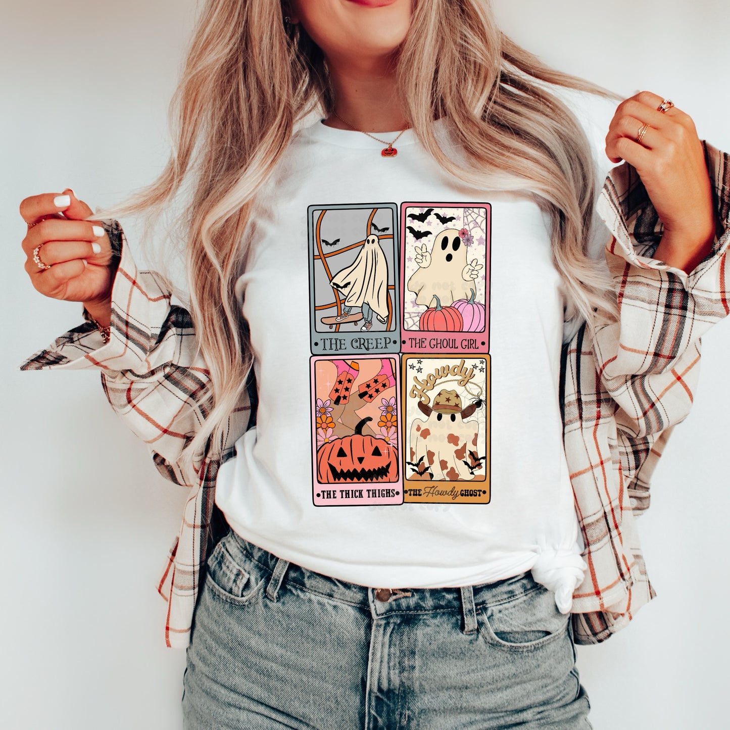 Retro Ghost Halloween Tarot Card