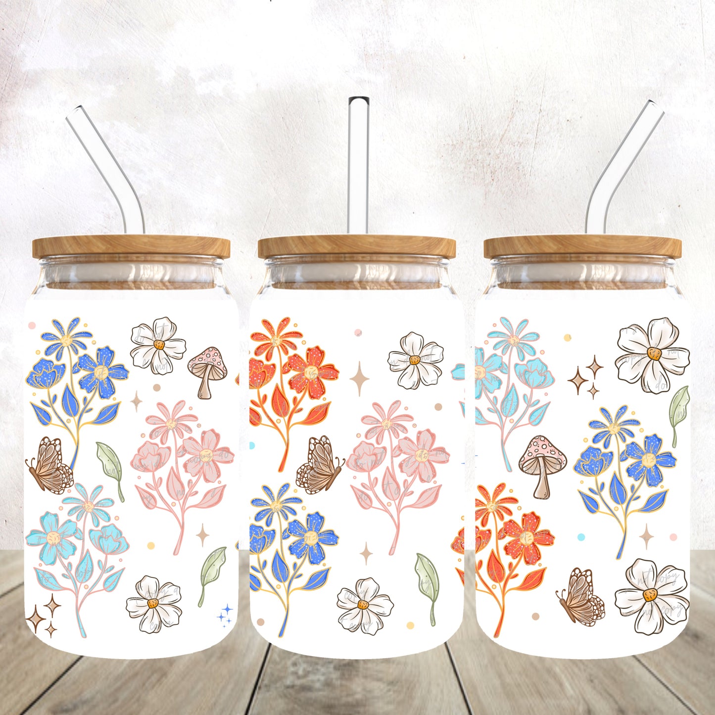 Spring Floral 16 Oz Wrap