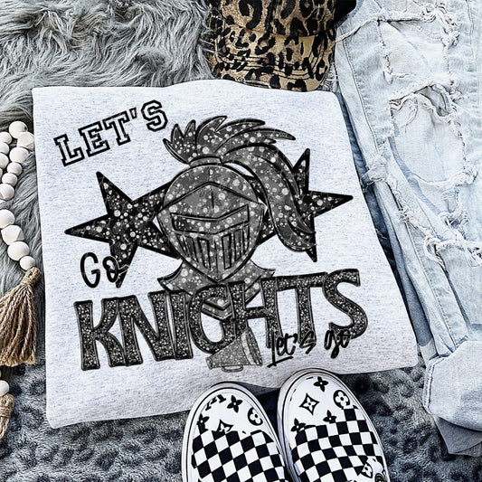 Rhinestone Let’s Go Knights Mascot