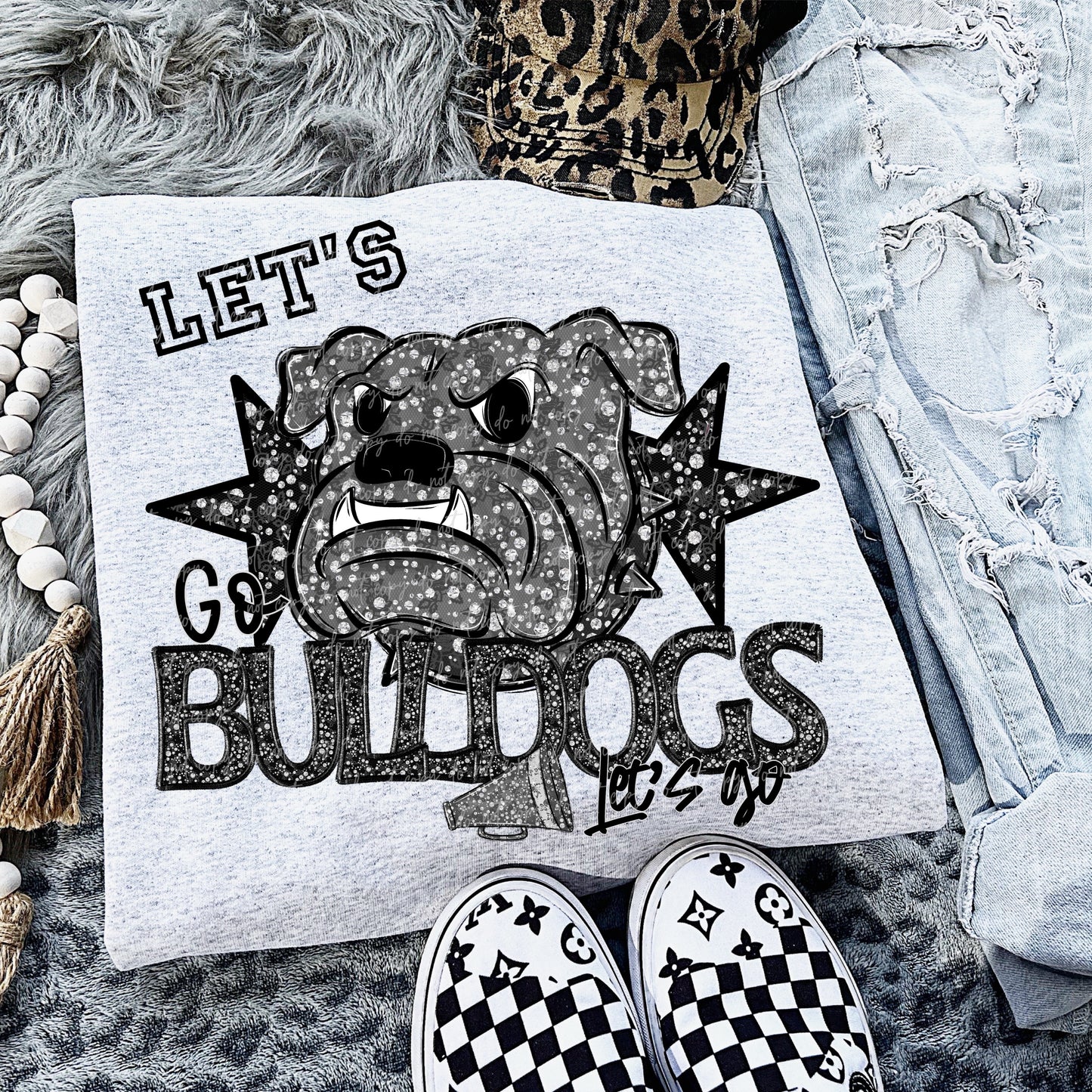 Rhinestone Let’s Go Bulldogs Mascot
