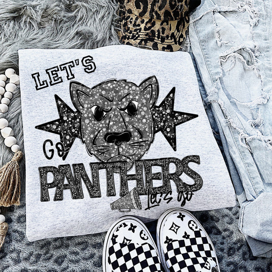 Rhinestone Let’s Go Panthers Mascot