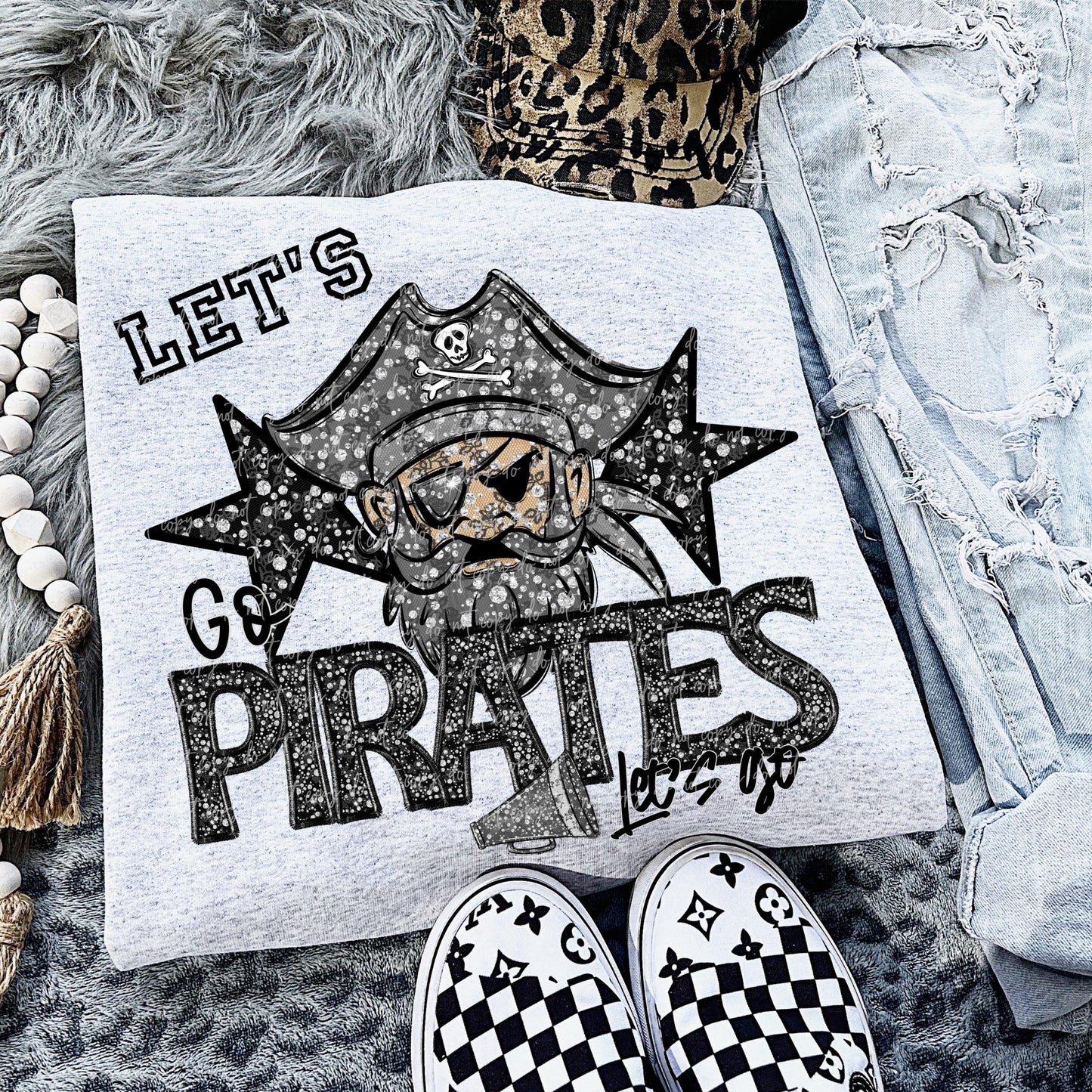 Rhinestone Let’s Go Pirates Mascot