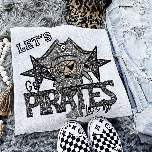 Rhinestone Let’s Go Pirates Mascot