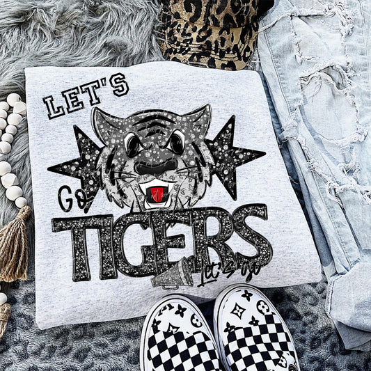 Rhinestone Let’s Go Tigers Mascot