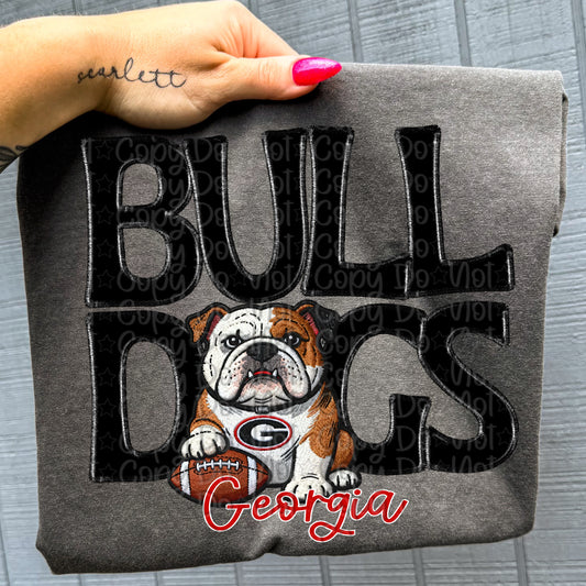 Faux Embroidery Bulldog