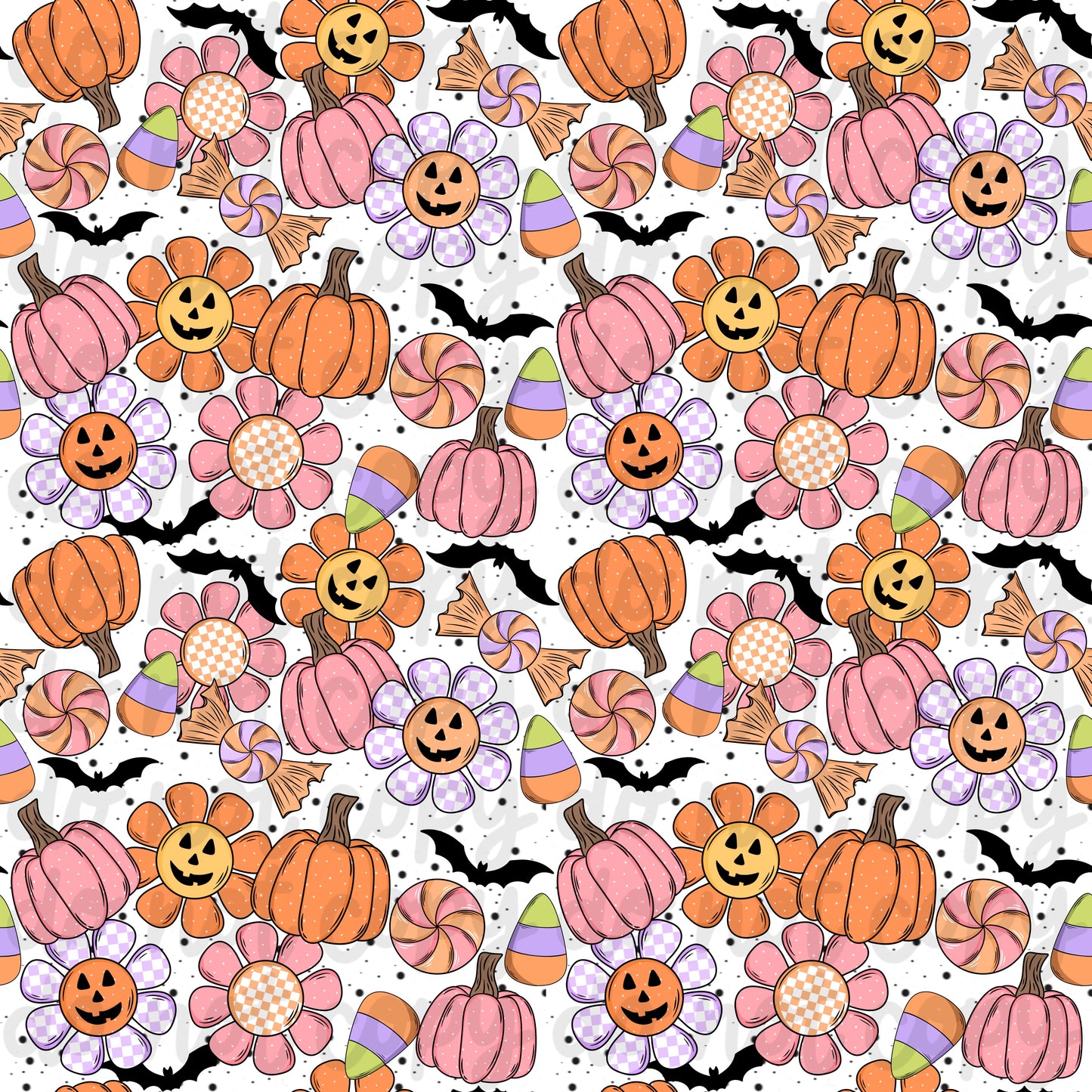 Candy Floral Halloween Seamless