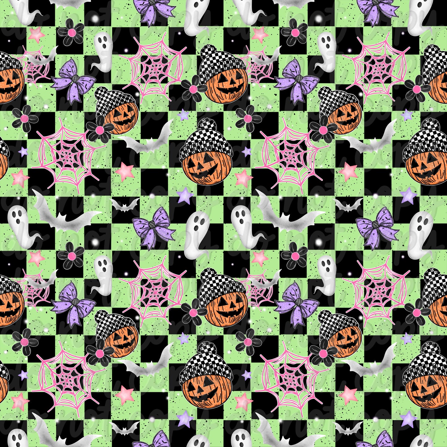 Checkered Pumpkin Seamless