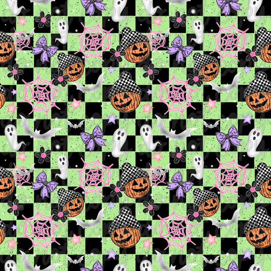 Checkered Pumpkin Seamless