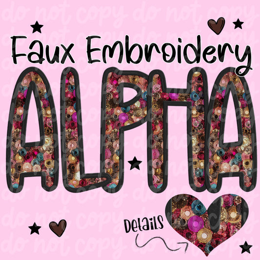 Faux Embroidery Button Alphas (Alphas Only)