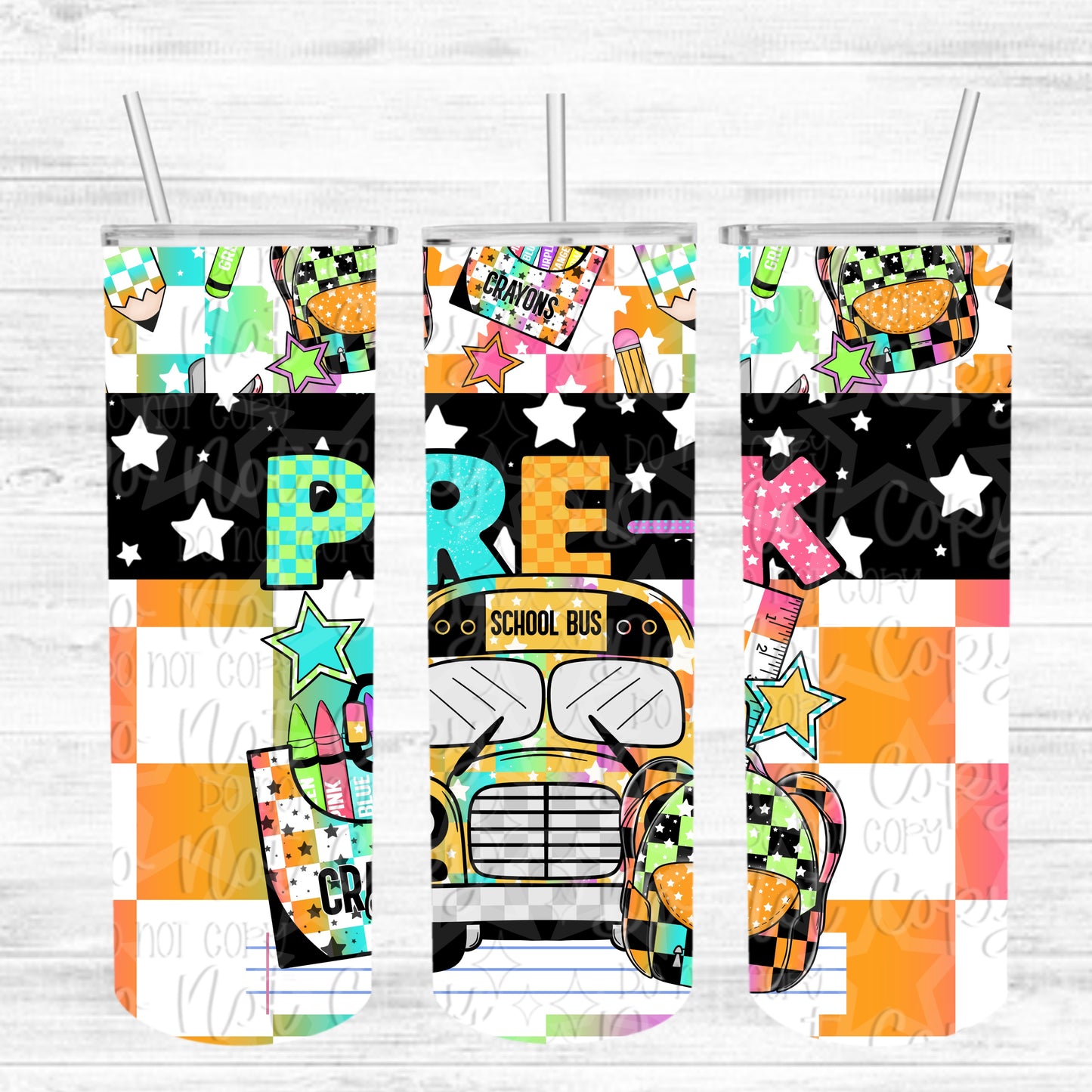 Neon Pre-K Grade Level 20 oz Tumbler Wrap