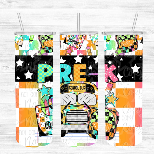 Neon Pre-K Grade Level 20 oz Tumbler Wrap