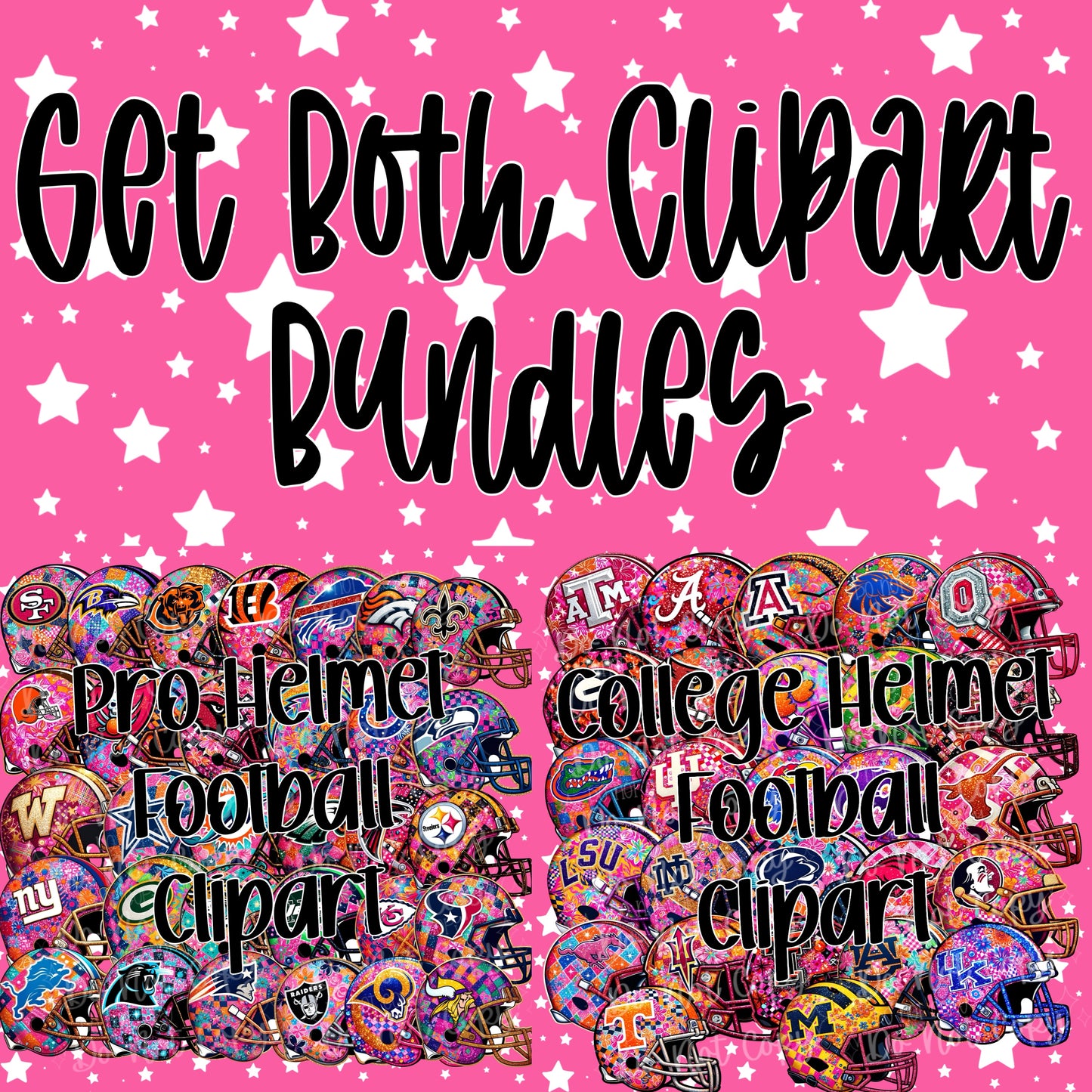 Get Both Football Helmet Clipart Bundles